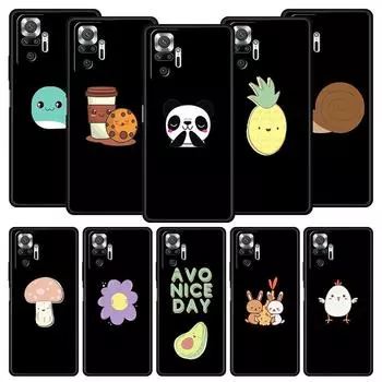 Phone Case For Xiaomi Redmi Note 10 11 9 8 Pro 9S 7 8T 9T 9A 8A 9C K50 K40 Gaming Cover Kawaii Avocado Cartoons Panda Flower Redmi 8