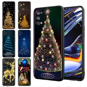 Phone Cases For Realme 8 6 7 5 Pro C3 C21Y C15 C21 C35 8i XT GT Master Neo2 Neo3 Black Fundas Cover Christmas Cute Elk Realme XT