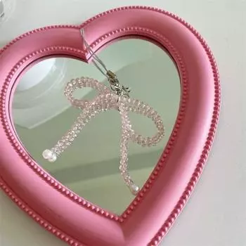 Phone Charms Bead Phone Pendant Sweet Girl Cellphone Chain Y2K Phone Lanyard Phone Case Crystal pink