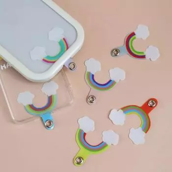 Нашивка на ремешок для телефона Радужный ремешок Не тянущий, устойчивый к разрыву Портативный съемный анти-потерянный мультяшный патч через плечо для мобильного телефона темно-синий