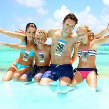 Водонепроницаемый чехол для телефона, сенсорные принадлежности, уплотнение, мобильный для плавания, сумка для подводной съемки, экран для дайвинга синий