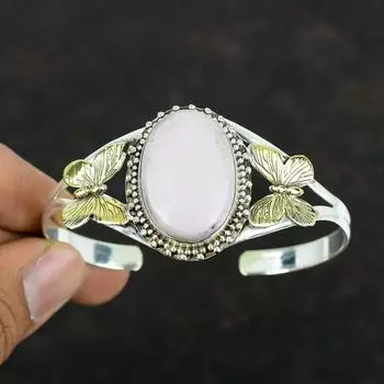 Phosphosiderite Gemstone Bangle Handmade Cuff Bracelet 925 Sterling Silver Butterfly Bangle 18K Gold Plated Cuff Bracelet Adjustable Bangle