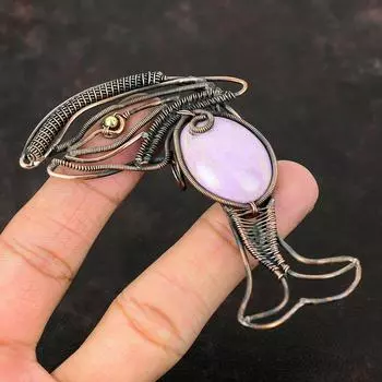 Phosphosiderite Pendant Copper Wire Wrapped Pendant Gemstone Pendant Copper Jewelry Handmade Fish Pendant Phosphosiderite Jewelry For Gift