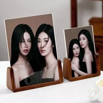 Photo Frame Table Setting Acrylic Solid Wood U-Shaped Photo Frame Ornaments Table Setting 7/8 Inch