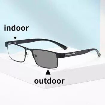 Photochromic Glasses 2024 Men s Reading Glasses Anti-blue Light Sun Glasses Metal Frame HD Reading Glasses Women +1.0 To +4.0 +150 чёрный