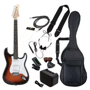 Photogenic PhotoGenic Electric Guitar Beginner Beginner Set ST Type Sunburst wrench ST-180/SB [Soft case/shield/mini