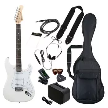 Photogenic PhotoGenic Electric Guitar Beginner Beginner Set ST Type White wrench ST-180/WH [Soft case/shield/mini