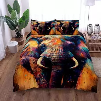 Photographic Elephant Stunning Duvet Cover Set King Queen Double Full Twin Single Size Bed Linen Set 230x230cm