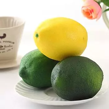 Photography Christmas Wedding Home Kitchen Fake Fruit Simulation Artificial Lemon Decoration 6PCS yellow