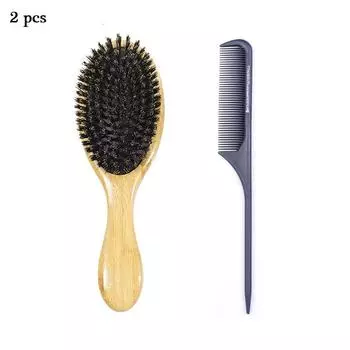 Phyllostachys Pubescens Овальная щетина Массажная расческа с подушкой безопасности Антистатическая расческа для выпрямления волос Бамбуковая расческа для выпрямления вьющихся волос Bristle + nylon