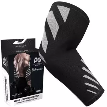 Physix Gear Elbow Brace для тендинита Лучший компрессионный рукав для руки Теннисный локтевой бандаж Компрессионный рукав для теннисного локтя Лечение локтя Arm Brace Elbow серый