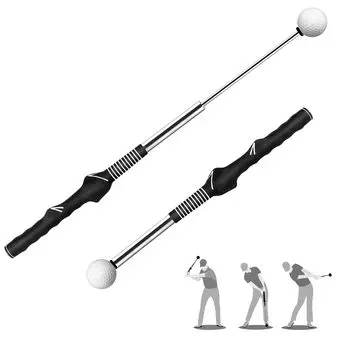 Phyxiul Golf Practice Swing Equipment with Corrective Telescoping Swing Golf Swing Distance Practice Equipment Grip, Trainer, Correction, Increase,