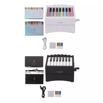 Пианино Календарь 2025 Ручка Bluetooth 52 Музыкальные пьесы Регулируемая громкость USB Перезаряжаемый Воспроизводимый Black