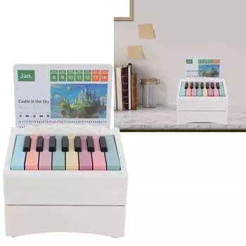 Пианино-календарь USB-перезаряжаемое пианино 52 еженедельных календарных карточки с нотами белого цвета