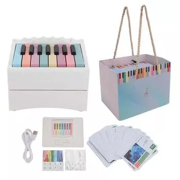 Пианино-календарь USB-перезаряжаемое пианино 52 еженедельных календарных карточки с нотами белого цвета белый