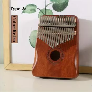 Пианино Kalimba Thumb с 17 клавишами — деревянный корпус и прочные зубцы из нержавеющей стали, в комплект входит настроечный молоточек и простые инструкции для начинающих Type A