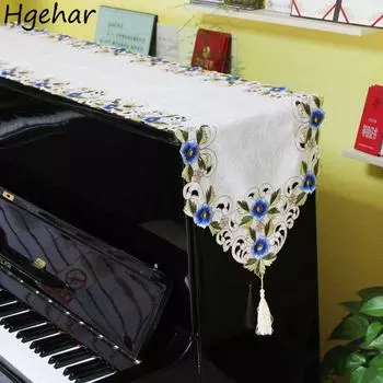 Piano Covers Embroidered Tassel Table Flag Dust-proof TV Cabinet Electronic Pianos Keyboard Cover European Style Home Decoration 40x218cm