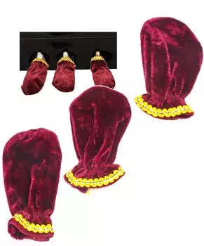 Piano Pedal Cover Set of 3 Damper Pedal Auxiliary Pedal Velvet Fabric S.fields.inc (Red) красный
