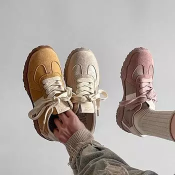 Piaohong retro lightweight Forrest Gump shoes women s 2025 spring new comfortable student soft-soled running shoes casual moral training shoes 35 жёлтый