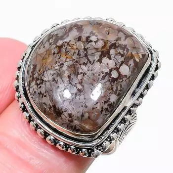 Picasso Jasper Gemstone 925 Sterling Silver Jewelry Ring Size 8.5 q4i98 8.5 чёрный