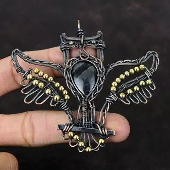 Picasso Jasper Pendant Copper Wire Wrapped Gemstone Pendant Owl Pendant Copper Wire Jewelry Handmade Pendant Picasso Jasper Jewelry For Gift