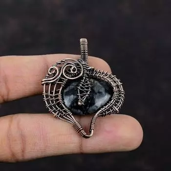 Picasso Jasper Pendant Copper Wire Wrapped Pendant Handmade Wire Wrap Jewelry Gemstone Pendant Copper Jewelry Amazing Pendant Gift For Women