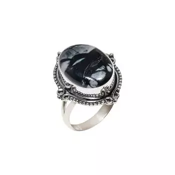 Picasso Jasper - Utah 925 Sterling Silver Ring V4567, Black Ring, Oval Ring, Valentin s Day Gift, Gift For Her, Birthday Gift, Handmade Jewelry, Silve