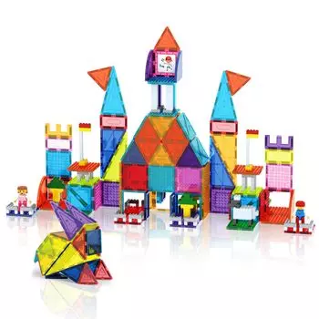 PicassoTiles 353 шт. Магнитная кирпичная плитка и магнитная плитка Combo Фигурки Строительные блоки STEM Образовательный Монтессори дошкольный класс для малышей