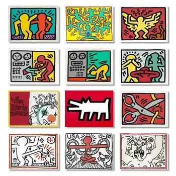 Пицца Абстракция Кейт Выставка картин Плакат Печать ретро Поп Картина на холсте Арт Деко Фреска Украшение стены комнаты для дома Без рамки 21*30cm No Frame