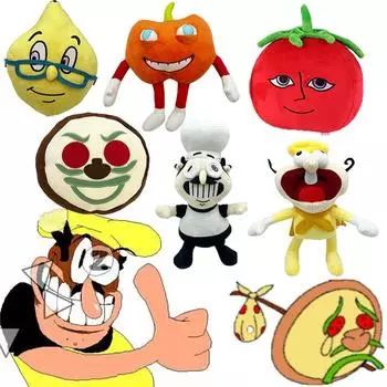 Пицца Башня Пеппино Мягкие игрушки Милый мультфильм Мисс Лемонс и Мистер Помидоры Мягкая подушка Украшение для дома Мягкие куклы Рождественский подарок