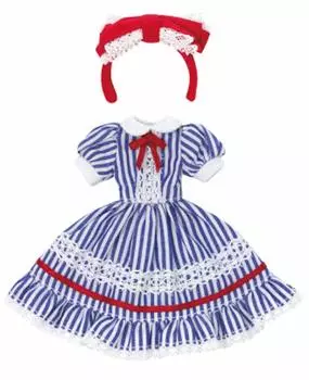 Picconimo Dreaming Girl Alice Dress Set Blue Stripe 1/12 (for Doll)