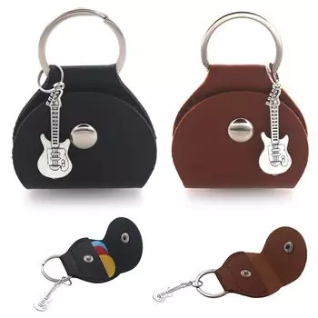Pick case Pick case Guitar Guitar pick case Guitar Pick case Guitar dialer Storage bag Attach strap to bag Dial box Leather bag Set of 2 Black Brown +