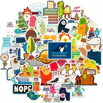 Pick Up Leaks! 50 Simple Food Stickers, Girl Hand Account Stickers Diy Notebook Hand Account Self-Adhesive Material