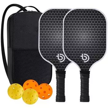 Pickleball Paddles Approved Set Rackets Honeycomb Core 4 Balls Portable Racquet Cover Bag Gift Kit Indoor Outdoor
