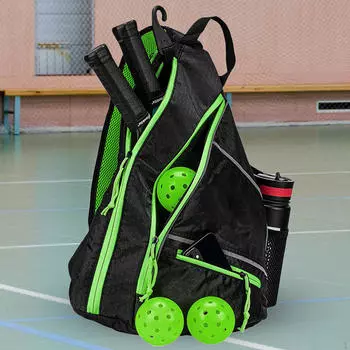 Pickleball Сумка Рюкзак Crossbody Теннис для женщин Ракетка Путешествия чёрный