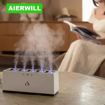 PICKUP DYNAMIC Увлажнитель RGB Пламя Диффузор Увлажнитель USB Настольный Имитация Света Очиститель Воздуха для Спальни С Цветами RGB Usb