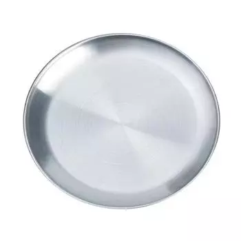 Picnic Plate Multifunctional Dinner Plate Stainless Steel Dinner Plates for Home Kitchen Outdoor Camping Bbq Round for Snacks &17cm