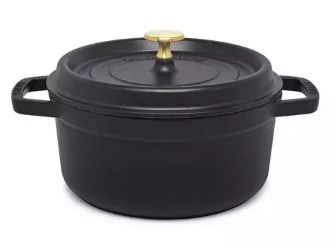 Pico Cocotte Round 22cm STAUB Pot Black 22cm [Staub] 2.6L Двуручный (7903-0001) [Продукт] чёрный