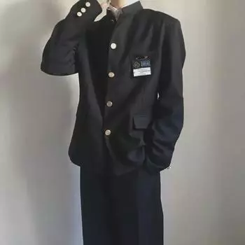 Пиджак для подростков в студенческом стиле с воротником-стойкой - молодежная модная модель 2024 года Small