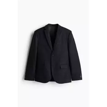 Пиджак HM Linen облегающего кроя, темно-синий 42