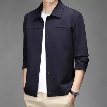 Пиджак из чистого хлопка, мужской пиджак с лацканами, повседневная свободная рубашка, корейская версия, модный хулиганский красивый тонкий топ M