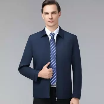 Пиджак из шелка Mulberry, мужская осенняя новинка, деловой повседневный пиджак для руководителей, для мужчин и женщин среднего и пожилого возраста, пиджак с лацканами 170