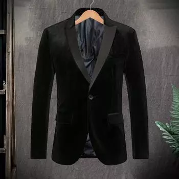 Пиджак из золотистого бархата Yousheng с одной пуговицей и лацканами, с длинным рукавом, пиджак в стиле пэчворк, деловая официальная верхняя одежда XXXL вино красного