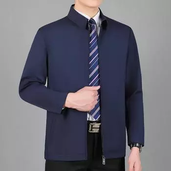 Пиджак мужской с лацканами для мужчин среднего возраста, деловой пиджак для мужчин среднего возраста, осенняя модная куртка для пап среднего возраста M