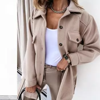 Пиджак с лацканами для женщин, осень-зима, повседневный, с длинным рукавом, женский топ, модная деловая рубашка, куртки 3XL белый