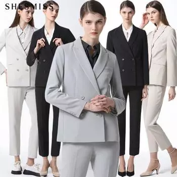 Пиджак She S miSS Peak с лацканами и двумя пуговицами. Цена 298 000 вон Light gray (LG)/55