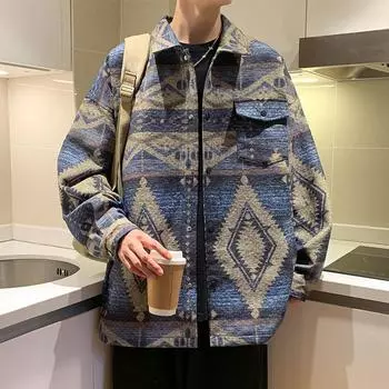 Пиджаки с лацканами в этническом стиле для мужчин и женщин, новые повседневные куртки на осень, красивые куртки в стиле ретро для подростков S
