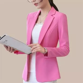 Пиджаки женские корейские весенне-осенние тонкие деловые блейзеры женские пальто офисный блейзер повседневное пальто желтые черные костюмы с длинными рукавами M