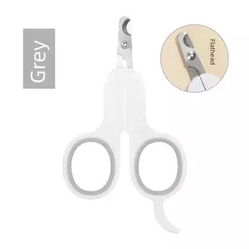 Pie for Cat Nail Scissors Novice Dog Nail Clippers Anti-Scratch Cat Nail Clippers Knife Pet Supplies Gray flat head