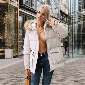 Pie Overcome Women s 2024 New Winter Fashion Padded Clothes Short Korean Version Padded Clothes Loose Padded Jacket Thickened Bread Jacket M